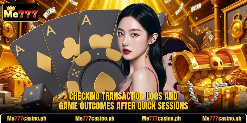 Checking transaction logs and game outcomes after quick sessions Checking transaction logs and game outcomes after quick sessions