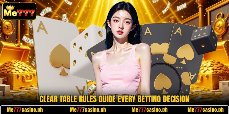 Clear table rules guide every betting decision Clear table rules guide every betting decision