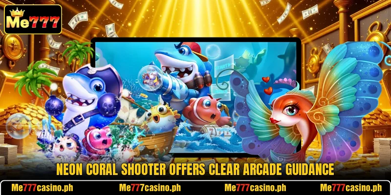 Neon Coral Shooter offers clear arcade guidance Neon Coral Shooter offers clear arcade guidance