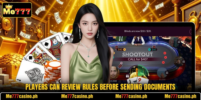 Players can review rules before sending documents Players can review rules before sending documents