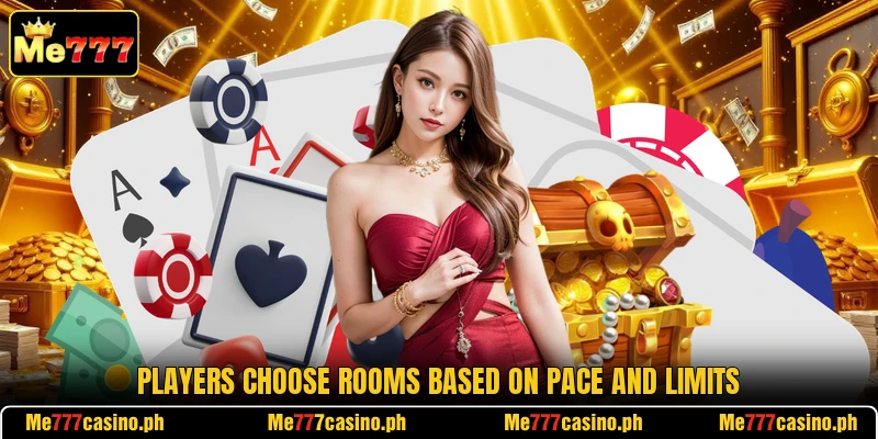 Players choose rooms based on pace and limits Players choose rooms based on pace and limits