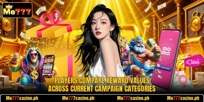 Players compare reward values across current campaign categories Players compare reward values across current campaign categories