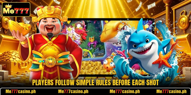 Players follow simple rules before each shot Players follow simple rules before each shot