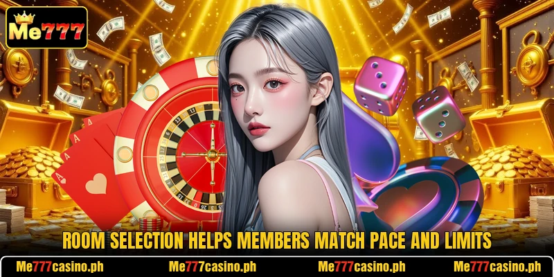 Room selection helps members match pace and limits Room selection helps members match pace and limits