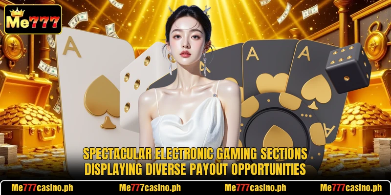 Spectacular electronic gaming sections displaying diverse payout opportunities