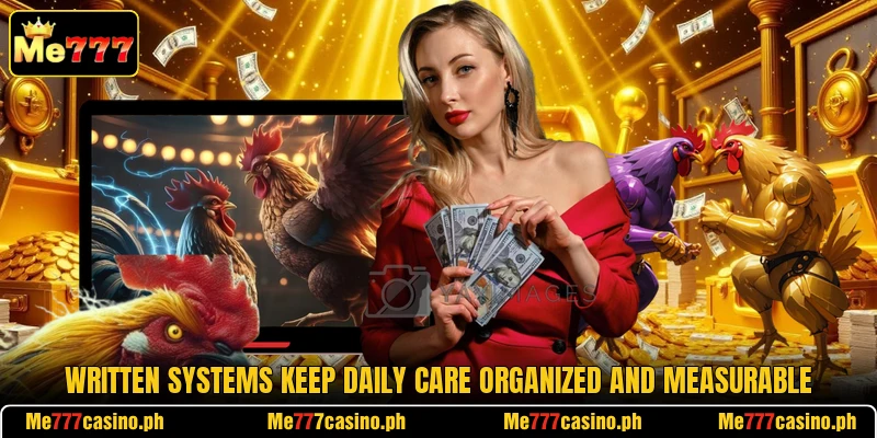 Written systems keep daily care organized and measurable Written systems keep daily care organized and measurable